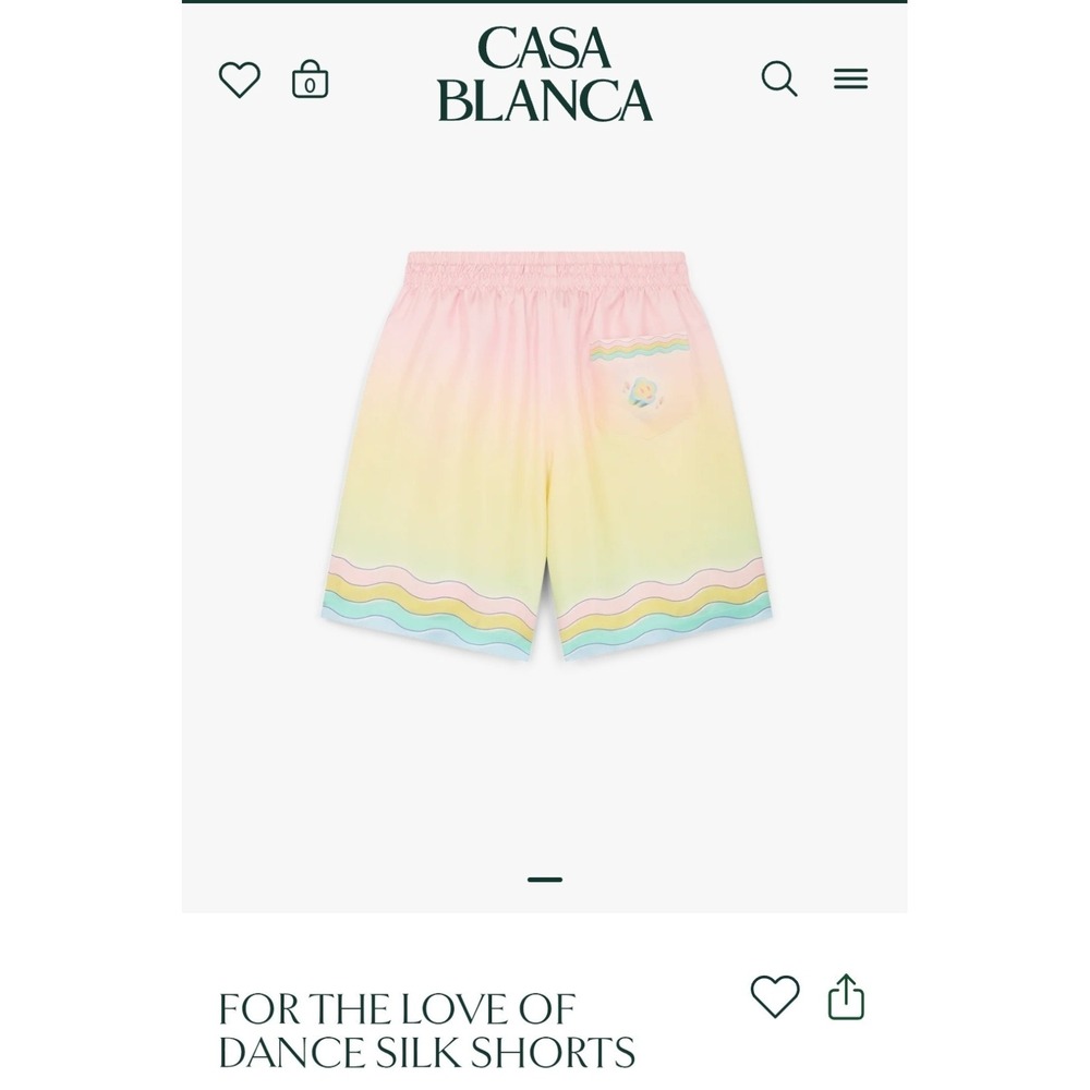 CASABLANCA For The Love Of Dance Silk‎ Shorts New & Authentic XL - Picture 5 of 5